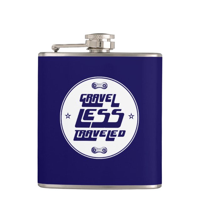 Gravel Less Traveled Flask (Front)