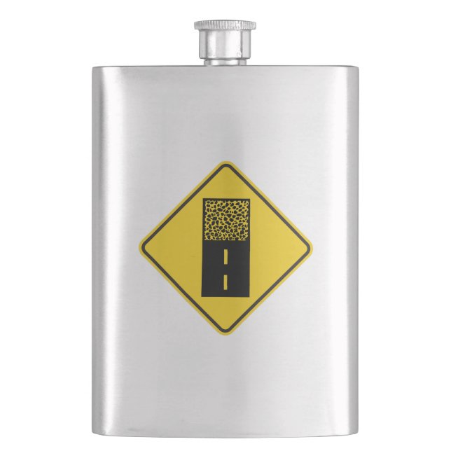 Gravel Road Sign Flask (Front)