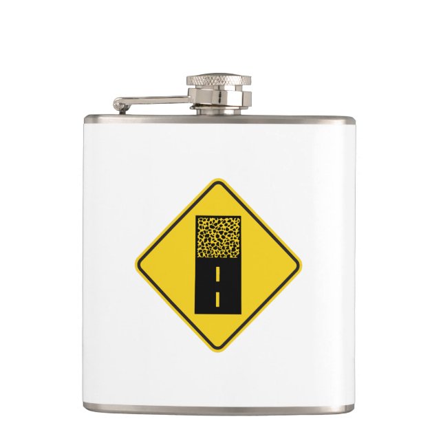 Gravel Road Sign Flask (Front)