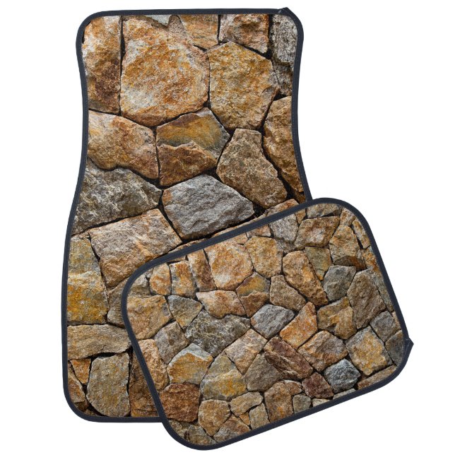 Gravel small stone wall  car floor mat (Set)