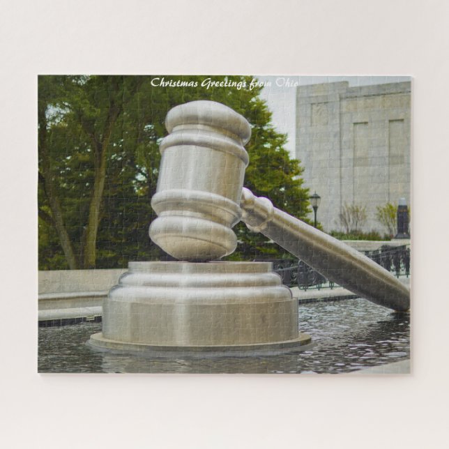 Gravel Statue Ohio.Christmas Greetings Jigsaw Puzzle (Horizontal)