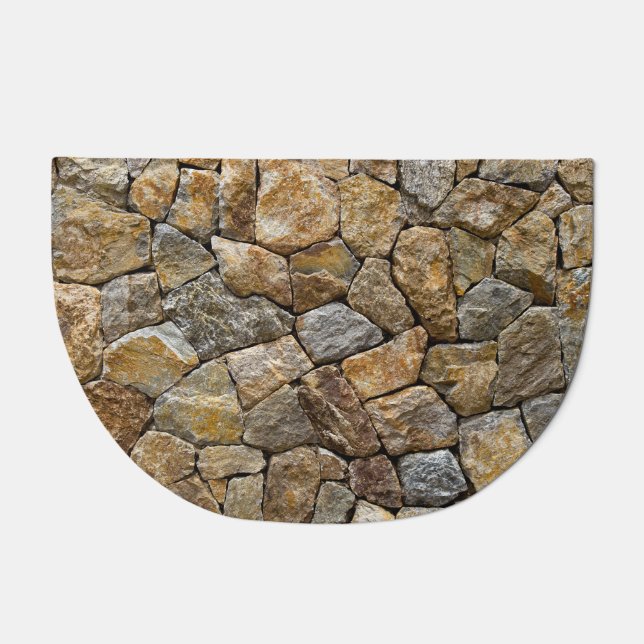 Gravel Stone Wall: Decorative Design Doormat (Front)