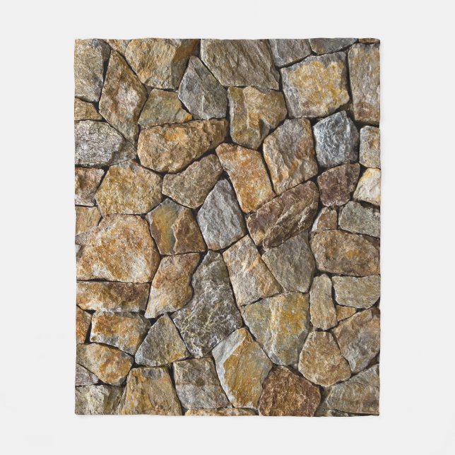 Gravel Stone Wall: Decorative Design Fleece Blanket (Front)