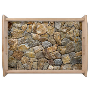 Gravel Stone Wall: Decorative Design Serving Tray
