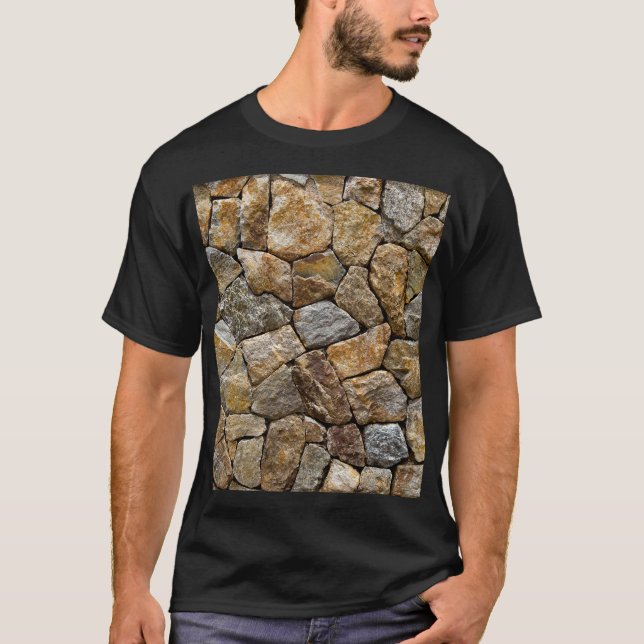 Gravel Stone Wall: Decorative Design T-Shirt (Front)