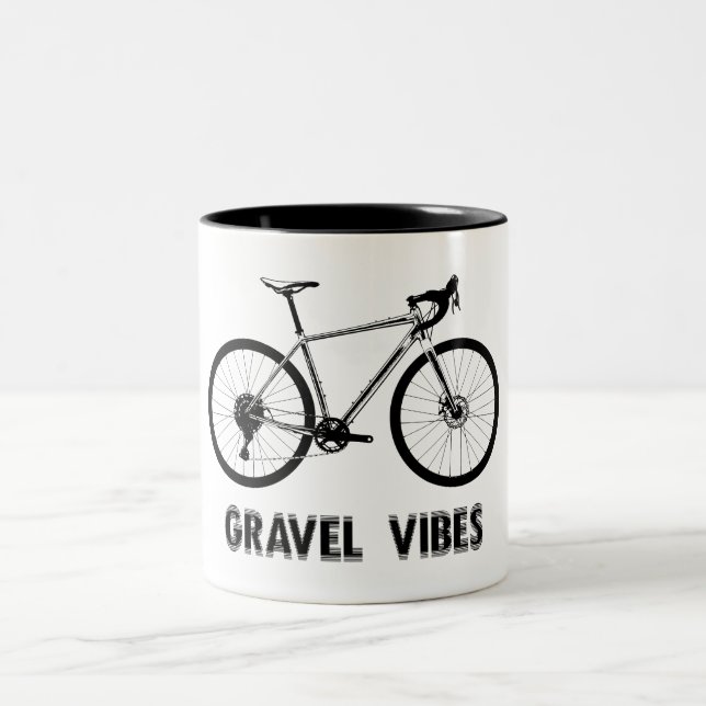 Gravel Vibes Cycling Two-Tone Coffee Mug (Center)