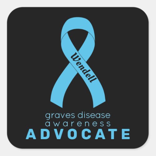 Graves Disease Advocate Black Square Sticker