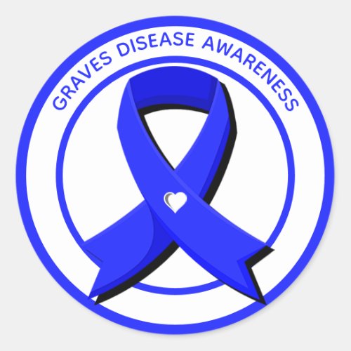 Graves Disease Awareness Heart Classic Round Sticker