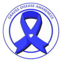 Graves Disease Awareness Heart Classic Round Sticker