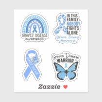 Graves’ Disease Awareness, Light Blue Ribbon Sticker