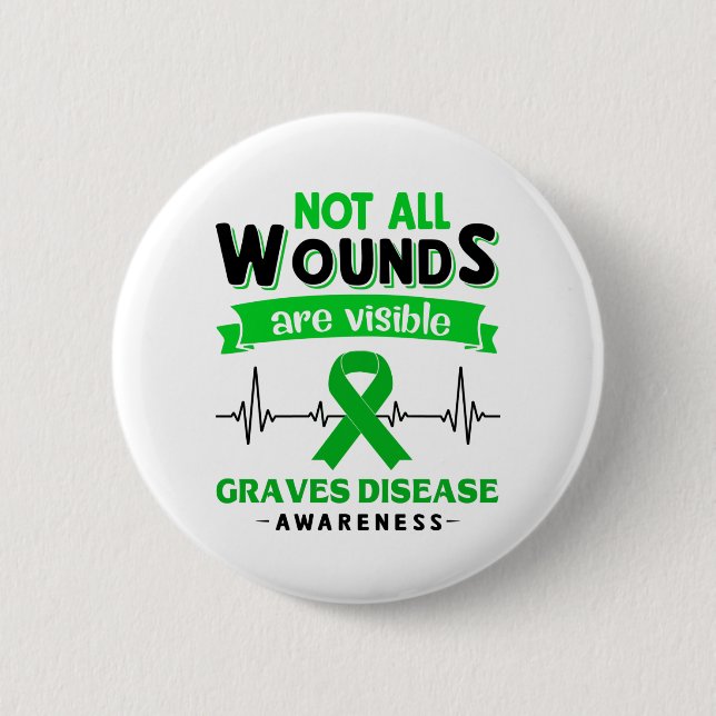 Graves Disease Awareness Month Ribbon Gifts Button (Front)