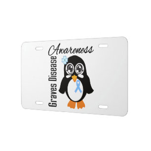 Graves Disease Awareness Penguin License Plate