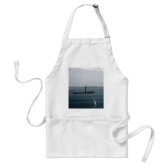 Graves Light in Boston Harbor Adult Apron (Front)