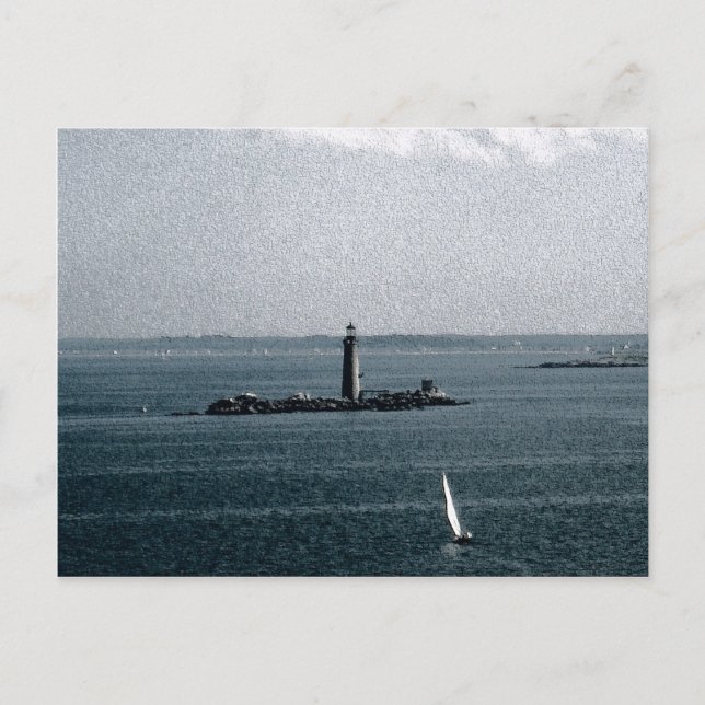 Graves Light in Boston Harbor Postcard (Front)