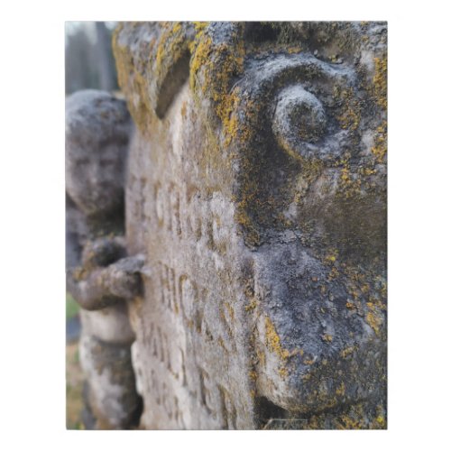 Gravestone Carving Faux Canvas Print