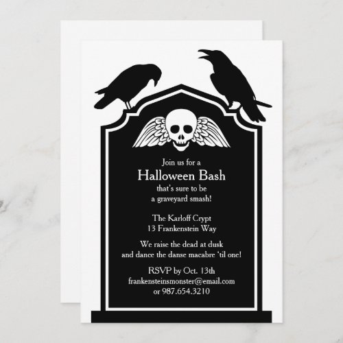 Gravestone Halloween Party Invitation