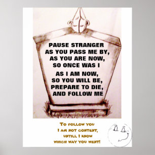 GRAVESTONE, PAUSE STRANGER JOKE poster