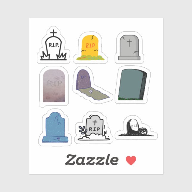 Gravestone Stickers (Sheet)