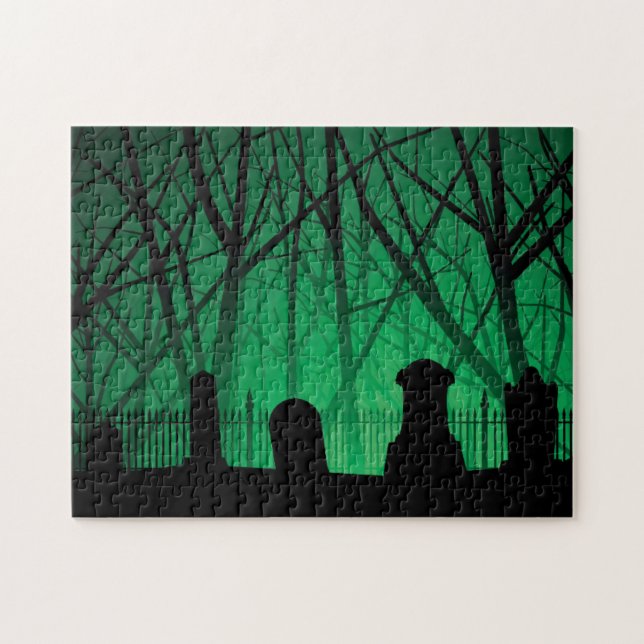 Graveyard And Trees Background Jigsaw Puzzle (Horizontal)