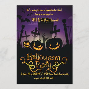 Graveyard Antics Halloween Invitation