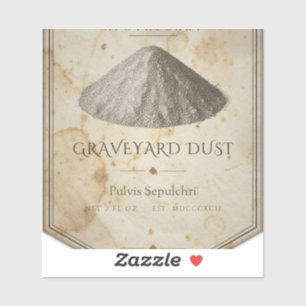 Graveyard Dust Vintage Apothecary Label Sticker