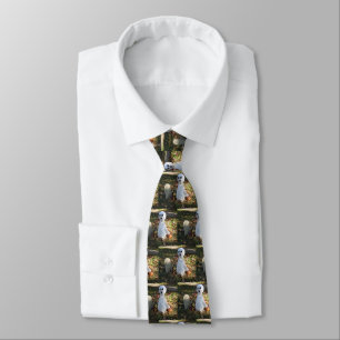 Graveyard, Ghost, Skull & Pumpkin Halloween Tie
