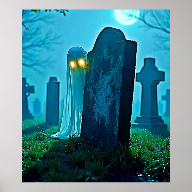 Graveyard Ghost's Eerie Glimpse Poster (Front)