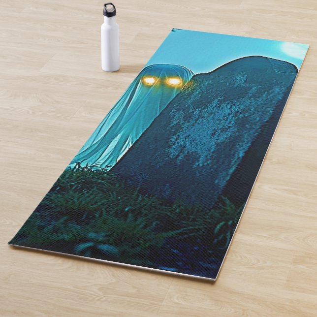 Graveyard Ghost's Eerie Glimpse Yoga Mat (In Situ)