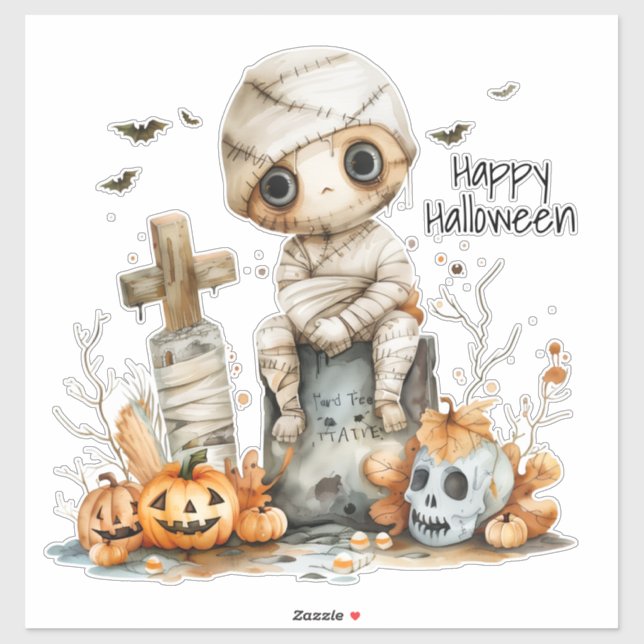 Graveyard Giggles – A Mummy’s Halloween Moment  Sticker (Sheet)