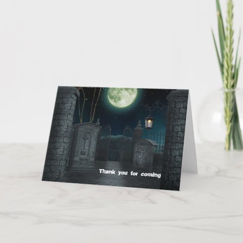 Graveyard Halloween party Card