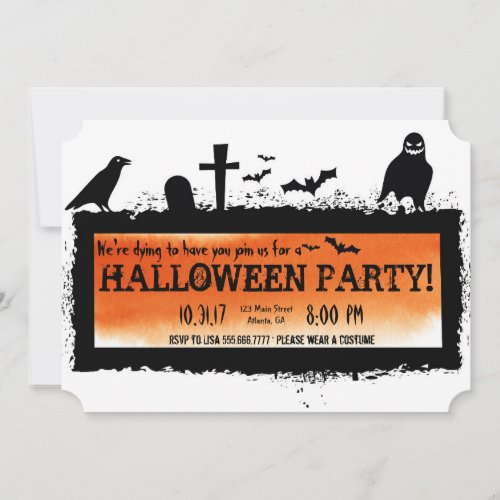 Graveyard Halloween Party Invitation