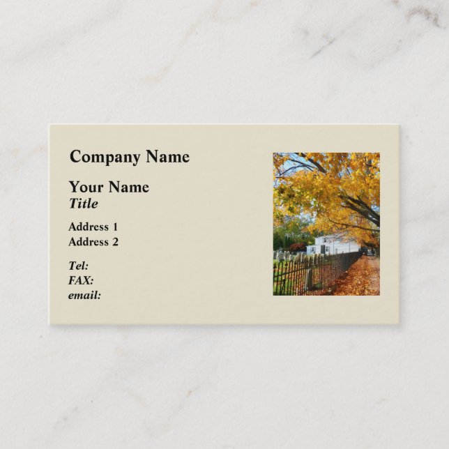 Graveyard in Autumn Business Card (Front)