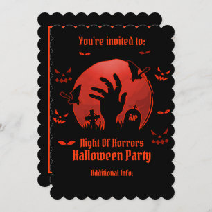 Graveyard Moon Halloween Invitation