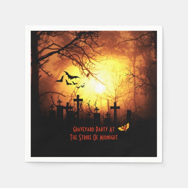 Graveyard Party Halloween Napkins (Front)