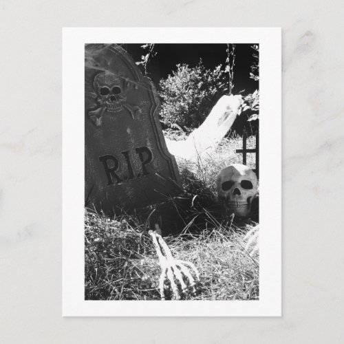 graveyard scene postcard