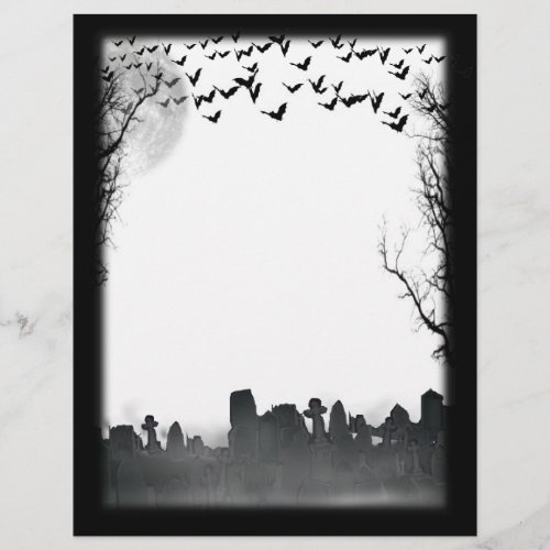  Graveyard Scene Silhouette Halloween Flyer