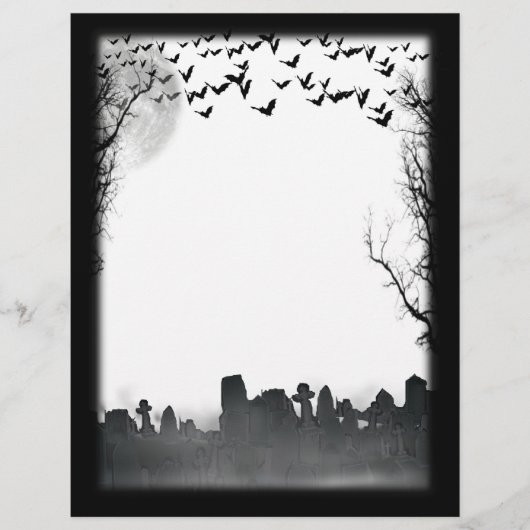  Graveyard Scene Silhouette Halloween Flyer (Front)