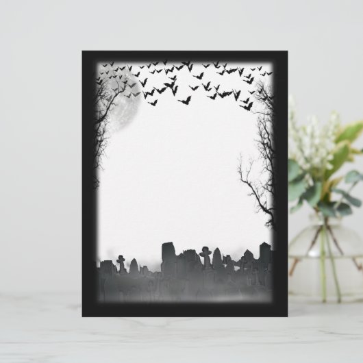  Graveyard Scene Silhouette Halloween Flyer (Standing Front)