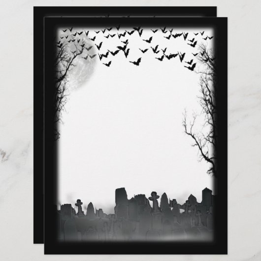  Graveyard Scene Silhouette Halloween Flyer (Front/Back)