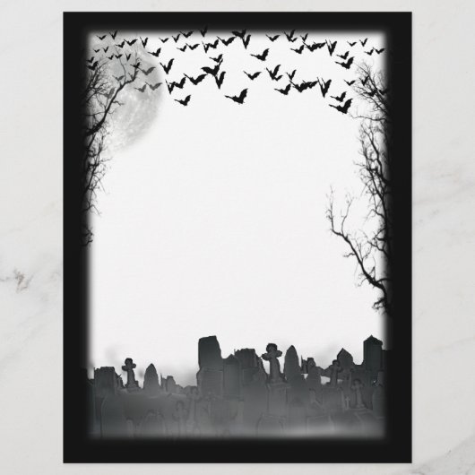  Graveyard Scene Silhouette Halloween Flyer (Back)