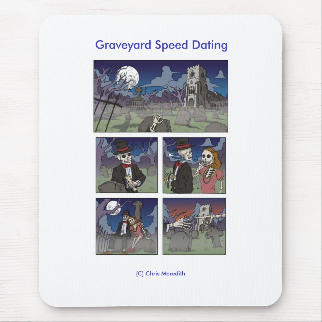 Graveyard Speed Dating Mouse Mat (Front)