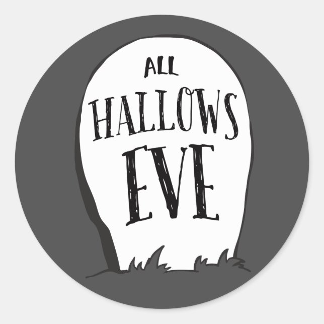 Graveyard Stories Halloween Party Classic Round Sticker (Front)