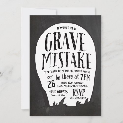 Graveyard Stories Halloween Party Invitation