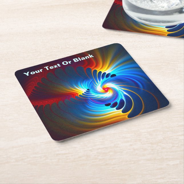 Gravitational Blueshift Square Paper Coaster (Angled)