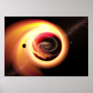Gravitational lens - Black Hole and Milky Way Poster