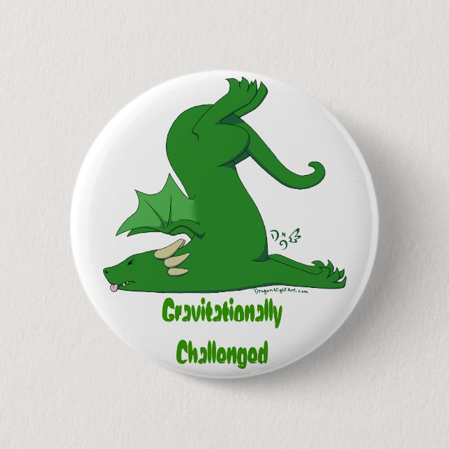 Gravitationally Challenged Dragon Pinback Button (Front)