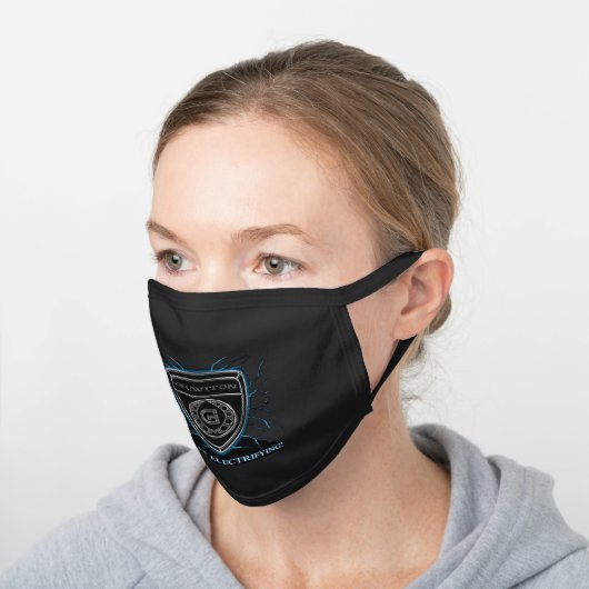 Graviton Motors Electrifying Black Cotton Face Mask (Angled)