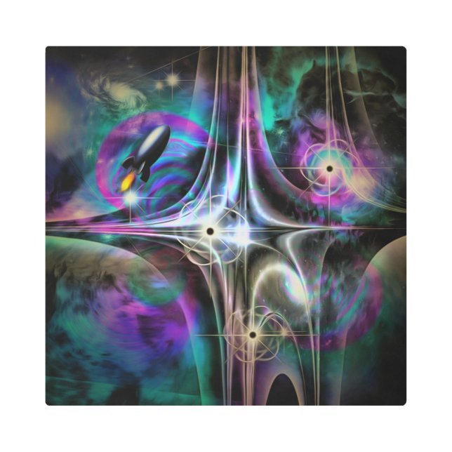 Gravity dots in Universe Metal Print (Front)