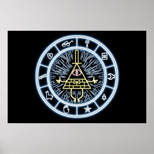 Gravity Falls Bill Cipher Wheel Poster