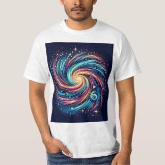 Gravity in Motion: Colorful Swirling Galaxy tshirt